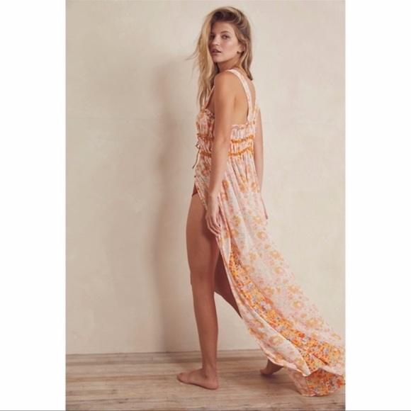 NEW Free People Dance with Me Printed Maxi Dress Ivory Combo Small - Picture 7 of 8